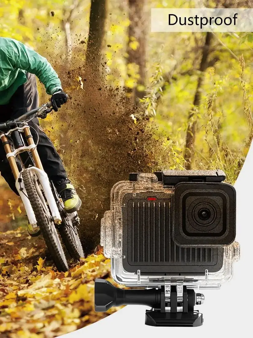 PULUZ 60 m/196ft étui de protection sous-marin de plongée pour GoPro HERO 4K 2024 couvercle de coque de boîtier et boucle support et vis de base