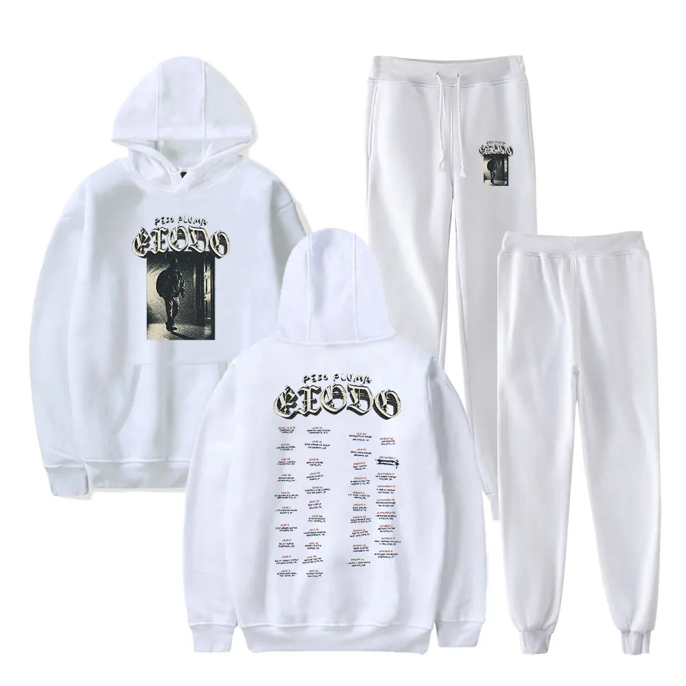 Peso Pluma Exodo Tour 2024 Hoodie Suit  Pocket Drawstring Hoodie Streetwear Man/Woman Hip Hop 2 Pieces Sets Fashion Clothes