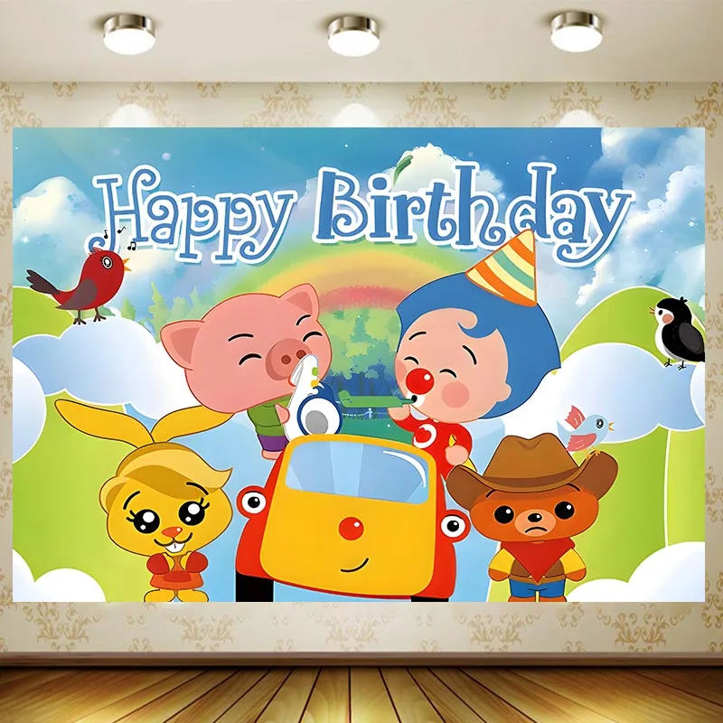 الأحمر الأنف السيرك مهرج شعوذة الكرات خلفية طفل حفلة عيد ميلاد لوازم الديكور راية التصوير خلفية استحمام الطفل