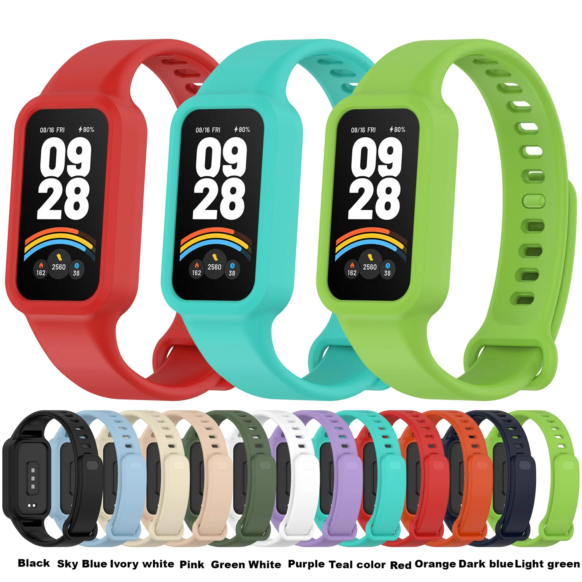 Silikonarmband für Xiaomi Smart Band 9 Active Armband Smartwatch-Zubehör Armband für Redmi Band 3 Armband Xiaomi Uhrenhülle – Detail 3