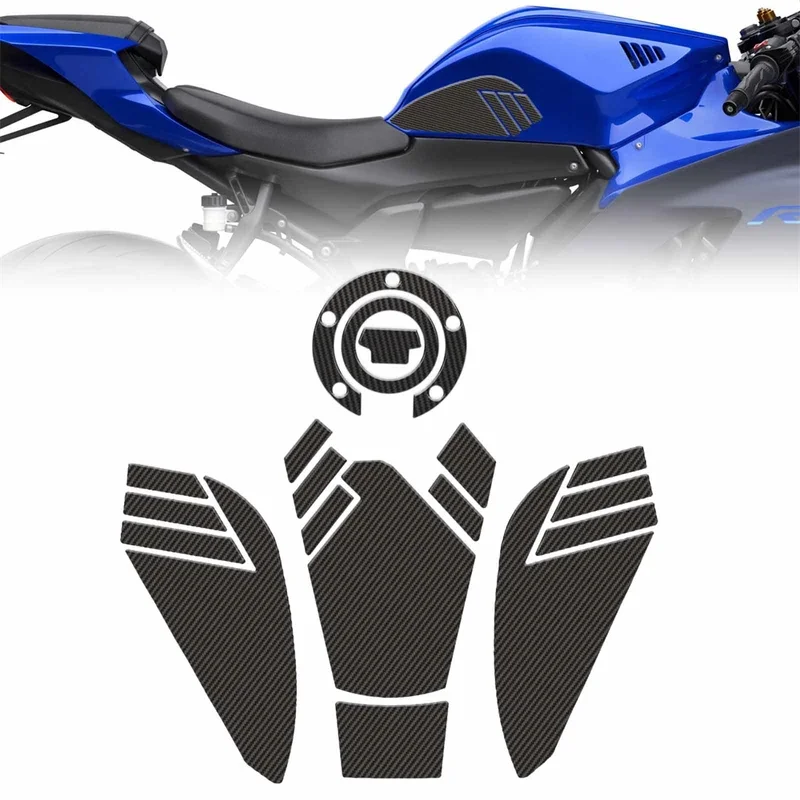

Для Yamaha YZF-R7 2021 2022 мотоцикл противоскользящая накладка на топливный бак боковая наклейка на колено протектор водонепроницаемая наклейка 3D