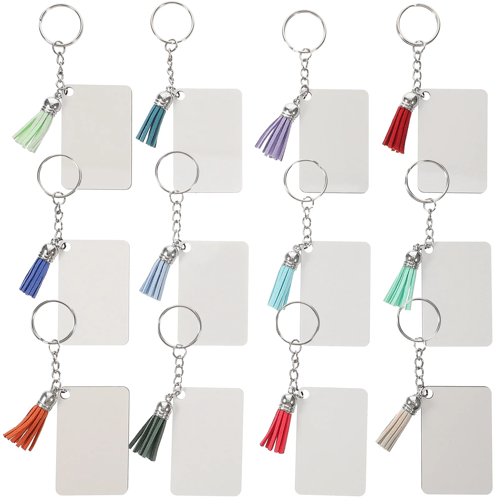 20-set handwerk sleutelhangers blanco diy kwastjes sleutelhanger materiaal voor sublimatie ambachten warmteoverdracht hanger decoratief