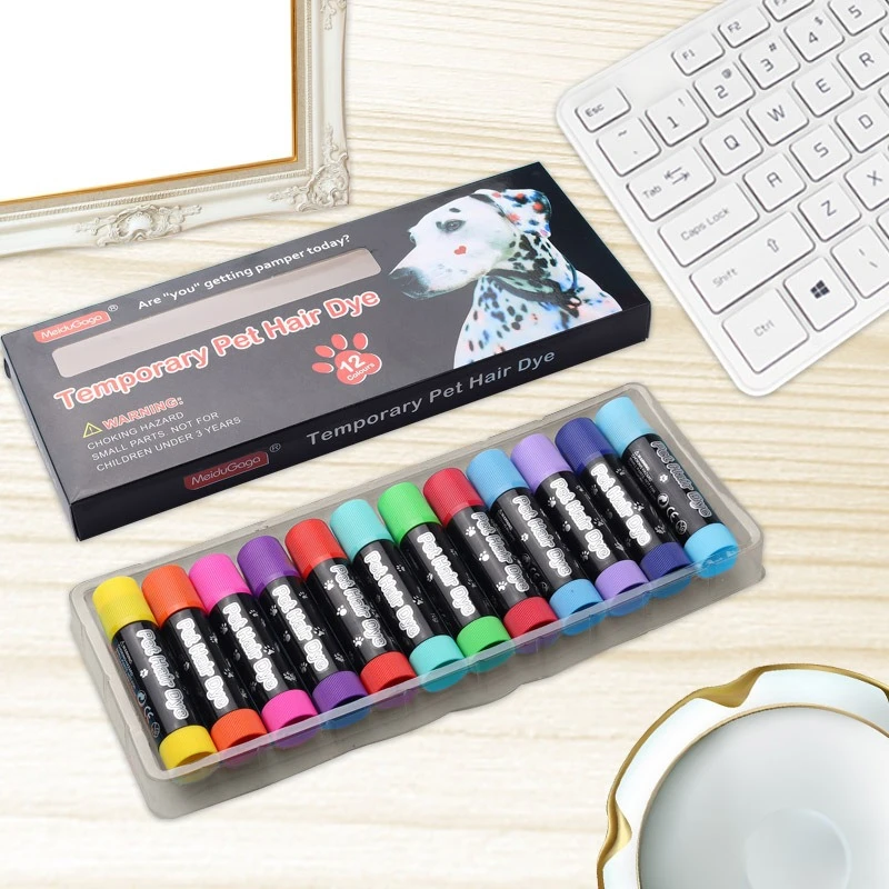 

Pet Hair Dye Pen Temporary Color Washable Non Toxic Safe Pet Grooming Crayon For Dogs Cats Halloween Coloring Stick Easy Clean