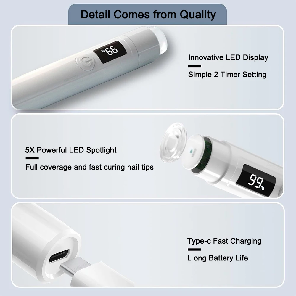 UV LED Nagellampe Mini UV Nagellampe für Maniküre Tragbarer Nageltrockner Standlampe Professionelles UV-Mini-Nägel-Trocknungslicht – Detail 9