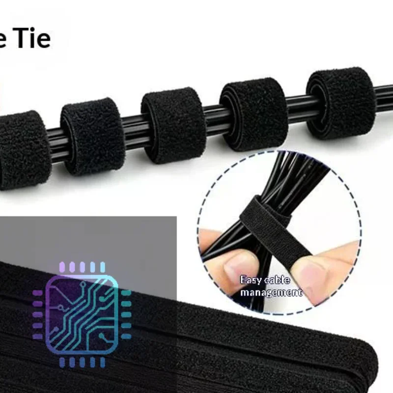Cable Organizer Management Kit 50Pcs Tear-resistant Cable Winder Tape Protector for Student Dorm Wire Organization