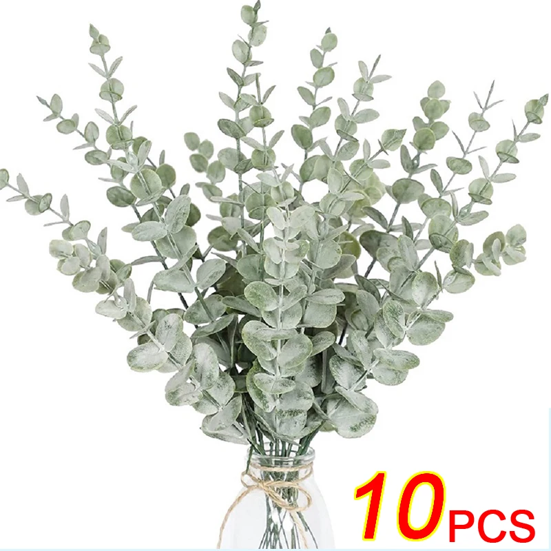 10PCS Hydrangea Artificial Flowers Artificial Leaves Flowers Bouquet Centerpiece Green Leaf Branches for Home Wedding Decoration