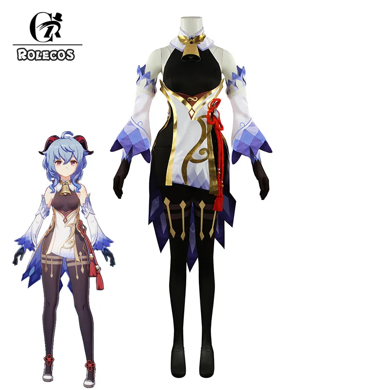 ROLECOS Genshin Impact Ganyu Cosplay Costumes Genshin Impact Cosplay Costumes Ganyu Costume Women Dress Full Set Game Cosplay