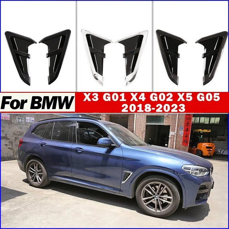 

Для BMW X3 G01 X4 G02 X5 G05 2018-2023 Автомобильное боковое крыло Акула жабры боковое вентиляционное отверстие декоративные наклейки эмблема автомобильный Стайлинг Bodykits