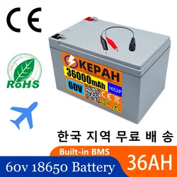 60V 16s2p 36ah 18650 lithium ion battery pack 67.2v 36000mahvarious equipment battery