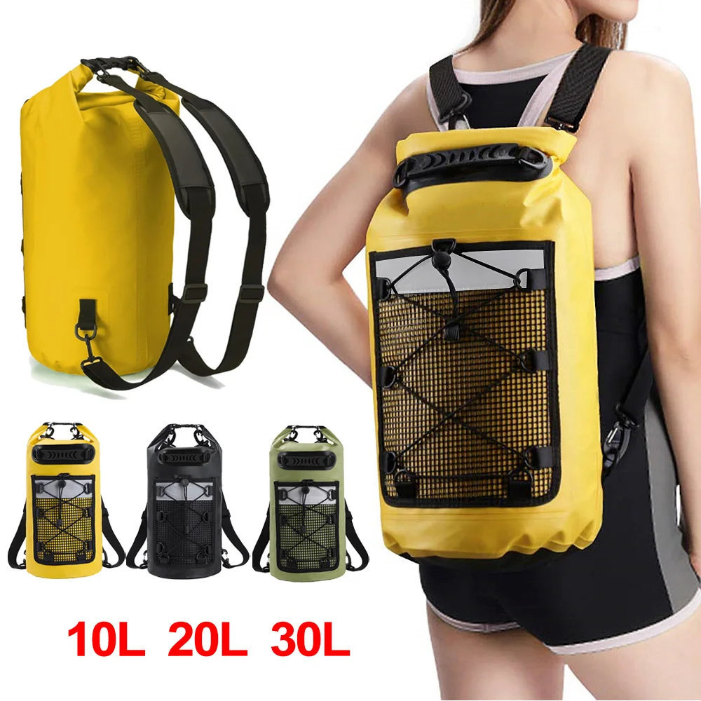 Swimming PVC Pack Dry Bag Backpack for Women Men 10L 20L Waterproof Shoulder Kayak Trekking Drifting Rafting Surfing Boating Bag