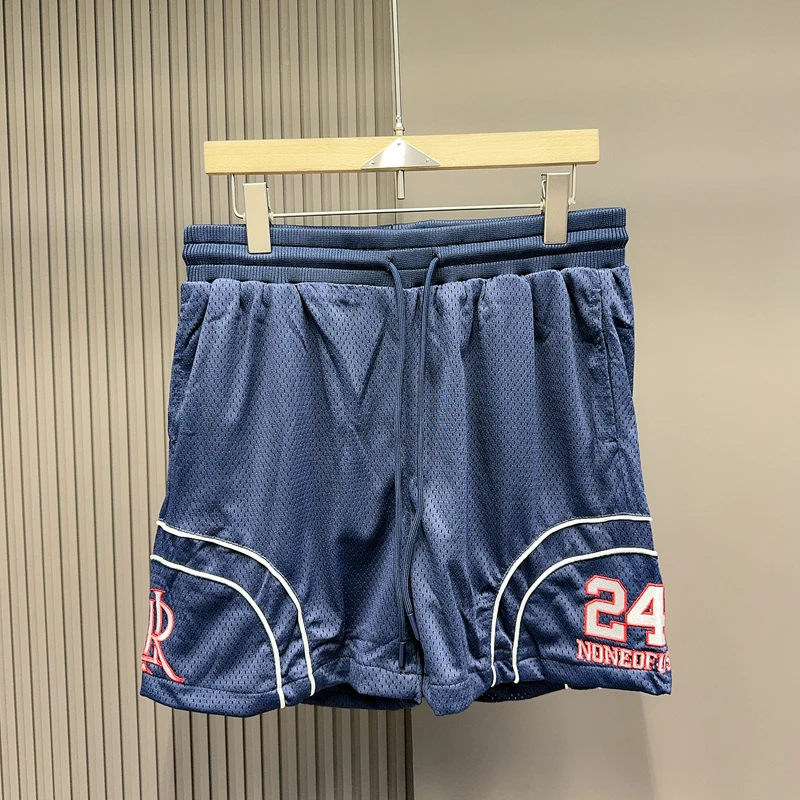

Emboridery Number 24 Label Basketball Shorts Mesh Quiack Dry Breathe Short Pants for Men Women