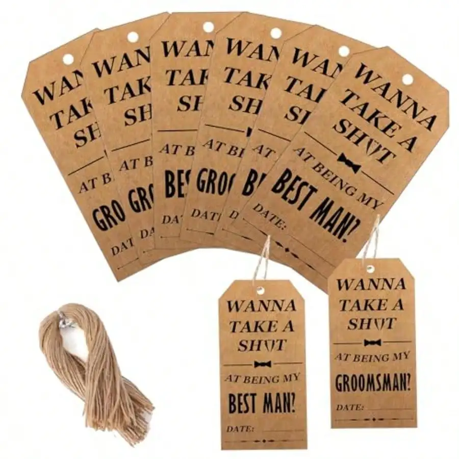 

Groomsmen Proposal Cards: 10 Pcs, Bottle Hang Tags, Wedding Party Supplies
