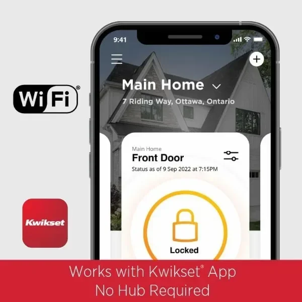 Kwikset Halo ปุ่มกด Wi-Fi สมาร์ทประตูล็อค,Keyless Entry อิเล็กทรอนิกส์หน้าจอสัมผัส Deadbolt ประตูล็อค, ไม่ต้องใช้ฮับ App