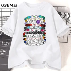Eras Tour Bracelet T Shirt Cotton Short Sleeve The Tortured Poets Department T-shirt Casual Music Tshirt Women Ladies Tees