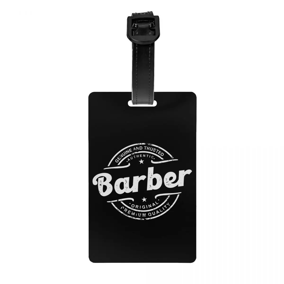 Custom Retro Best Barber Distressed Logo Luggage Tag Privacy Protection Hairdresser Baggage Tags Travel Bag Labels Suitcase