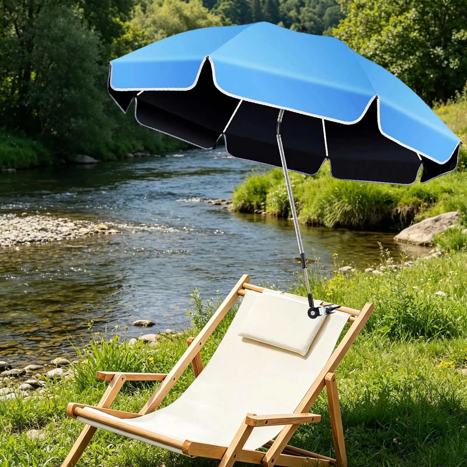 Clip On Chair Umbrella 360 Adjustable Sun Shade Clip On Canopy Chair Railing Clamp Umbrella For Outdoor Camping Beach Garden