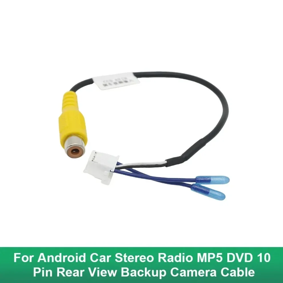 For Android Car Stereo Radio MP5 DVD 10 Pin Rear View Backup Camera Cable Connector Car RCA Reversing Rear View Cable Adaptor