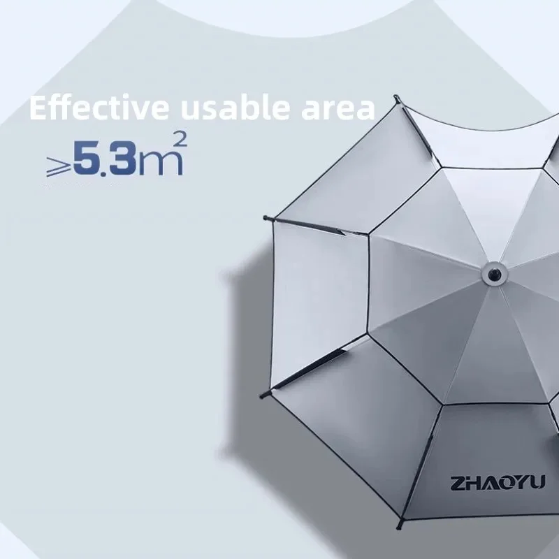 Imagem -04 - Grande Anti-uv Parasol Exterior Guarda-chuva Pesca Ajuste 360 ° Proteção Solar Dupla Camada de Sombreamento 22.6m Verão