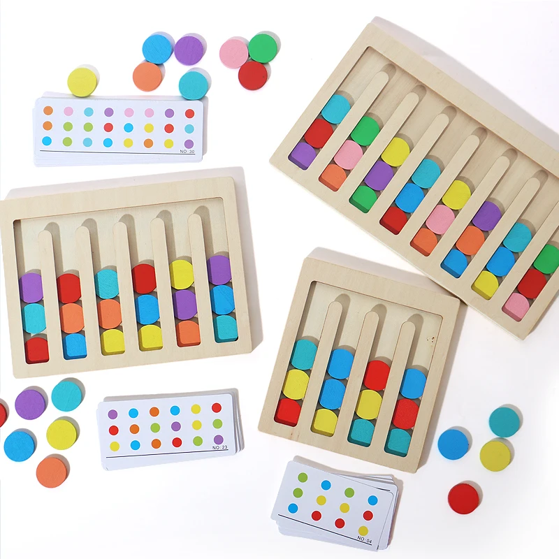 

Montessori Wooden Colors Cognitive Matching Game Logical Training Puzzle Early Learning Educational Toys For Children Kids Gift