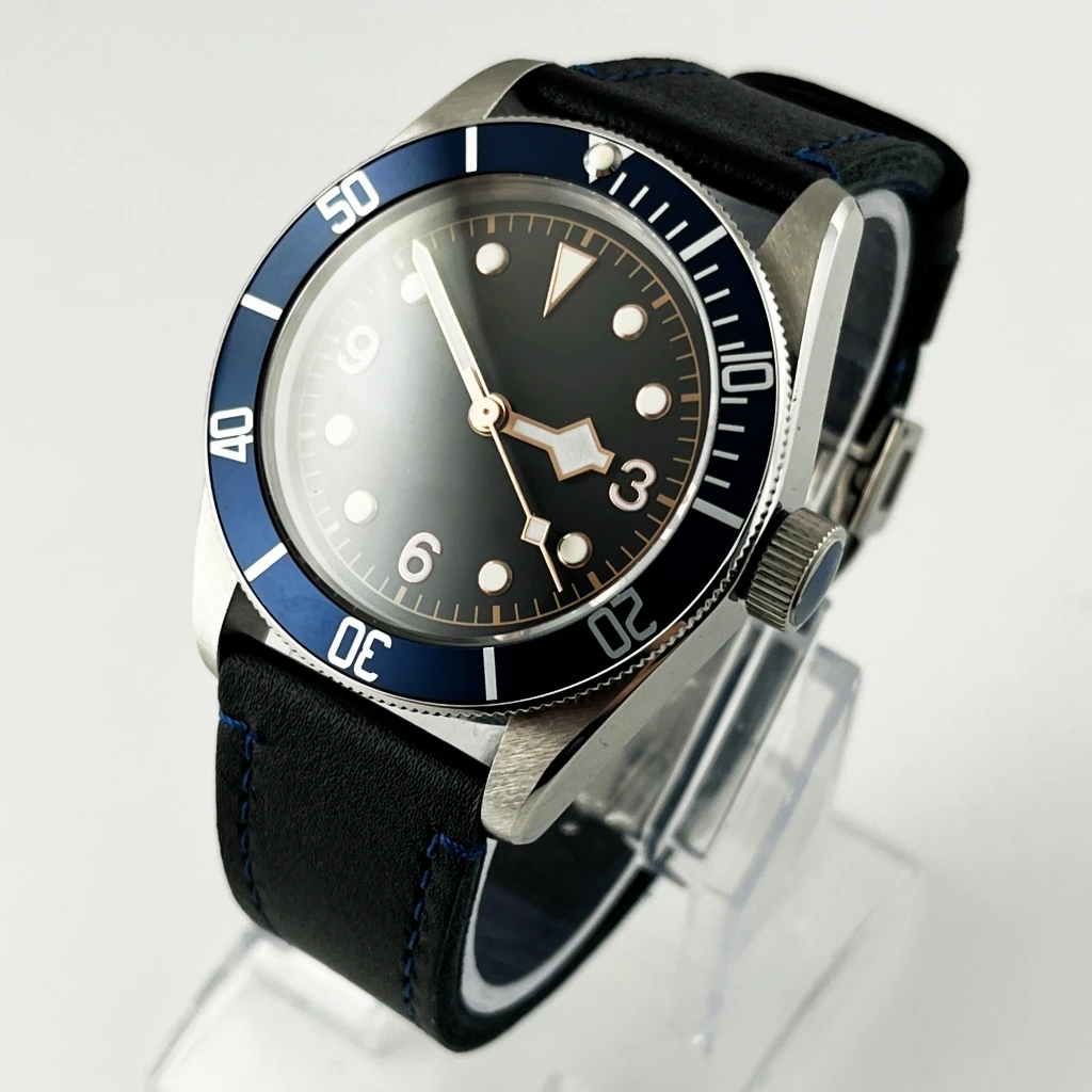

New 41mm Automatic Men Watch Silver Case Ceramic Bezel Green Luminous Mechanical Wrist Watches