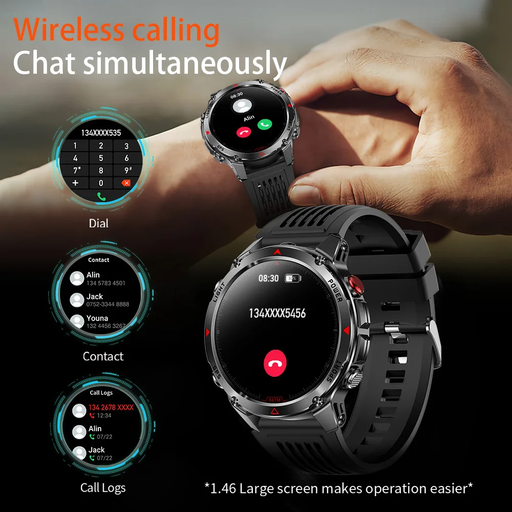 Wonlex Men Smart watch GPS Built in Smartwatch Outdoor RIDE Run GPS Track Sports Compass Altimeter IP68 Waterproof Watch For Men