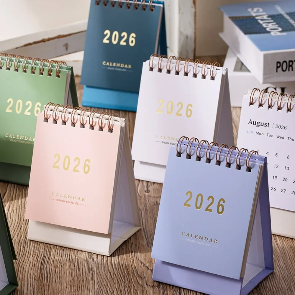 

Handmade Simple 2026 Mini Desk Calendar Portable Desktop Decoration Diary Office Desk Storage Kawaii Desk Classroom Calendar
