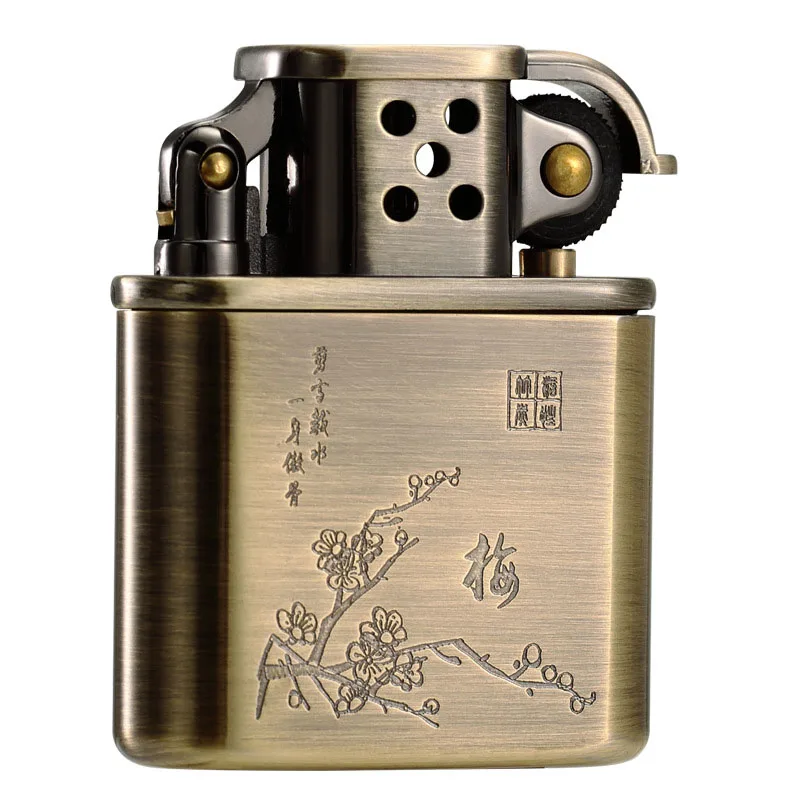 ZORRO Kerosene Lighter Windproof Retro Engraving Plum Blossom Grinding Wheel Lighter Cigarette Lighter