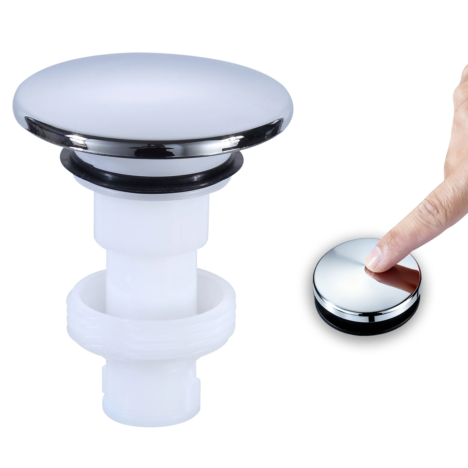 Universal Sink Leak Proof  Pop Up Drain Stopper Polished Chrome Finish For Bathroom Sink Replacement