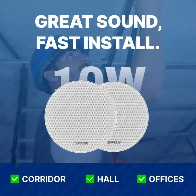 Two-way intercom SIP network IP POE ceiling speaker with built-in microphone amplification system