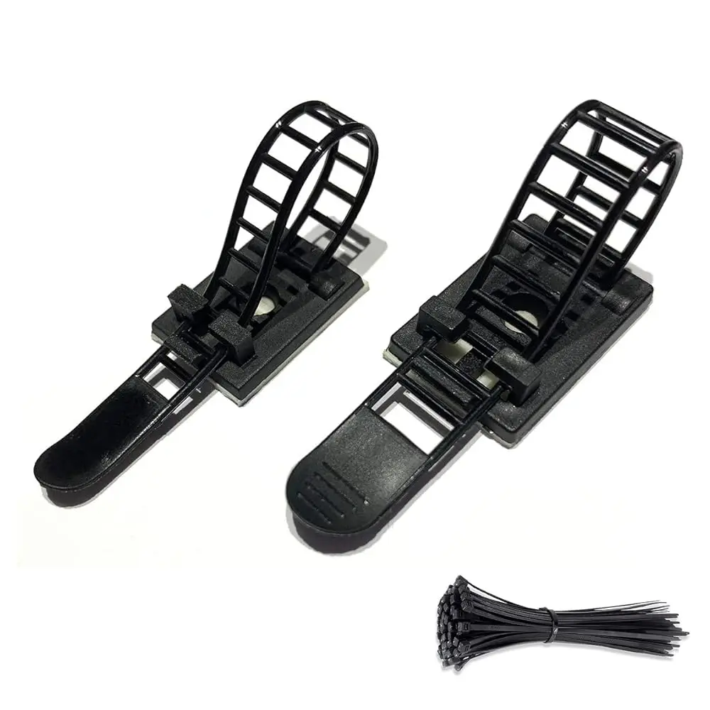 

50 шт. регулируемых клейких кабельных стяжек 2 размеров, зажимы для проводов, кабельные фиксаторы для организации кабелей дома и в офисе + 100 шт.