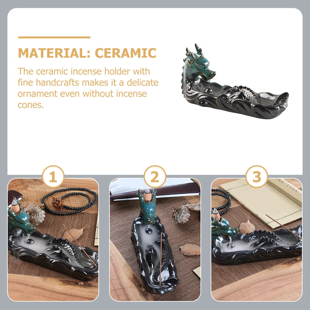 

Ceramic Backflow Incense Burner Aromatherapy Holder for Study Bedroom Yoga Spa Relaxing Waterfall Incense Burner