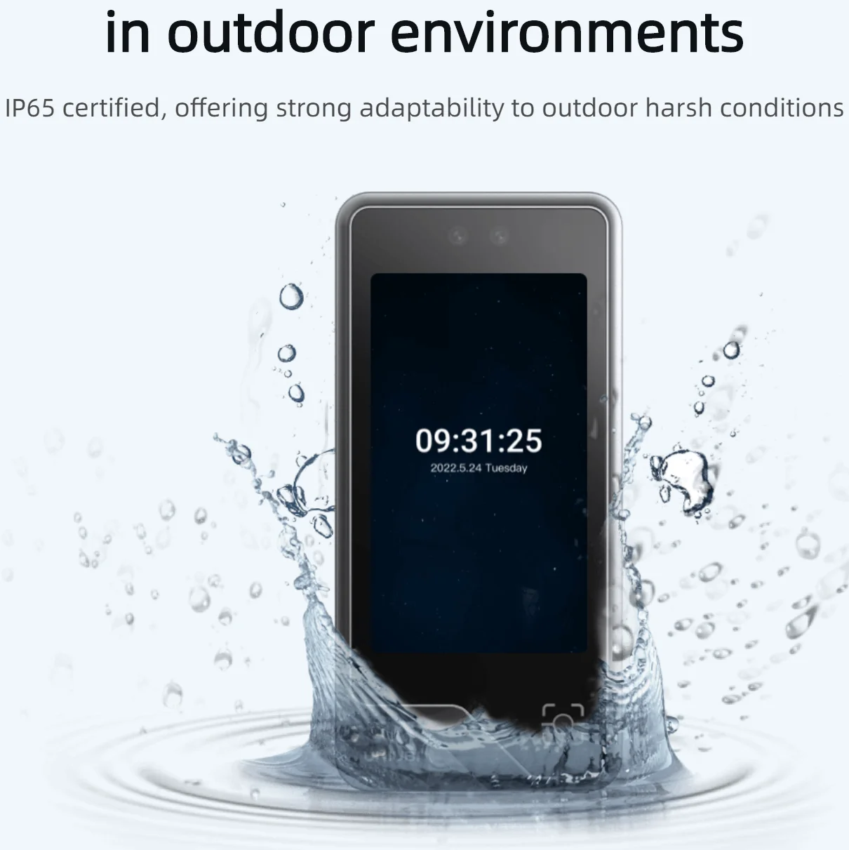 Kontrol Akses Wajah Tahan Air IP65 Dengan Pembaca Sidik Jari Atau Kode QR Pembaca Kartu EM Dan MF Absensi Wajah