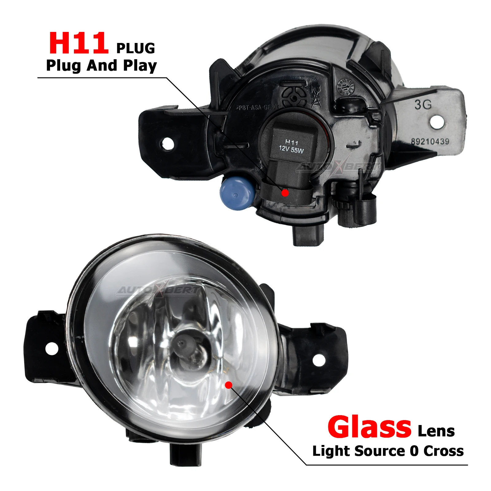 Pair Glass lens Front Bumper Fog Light Halogen Headlight Lamp For Nissan X-Trail Rogue Versa Qashqai Altima Primera Maxima Sunny