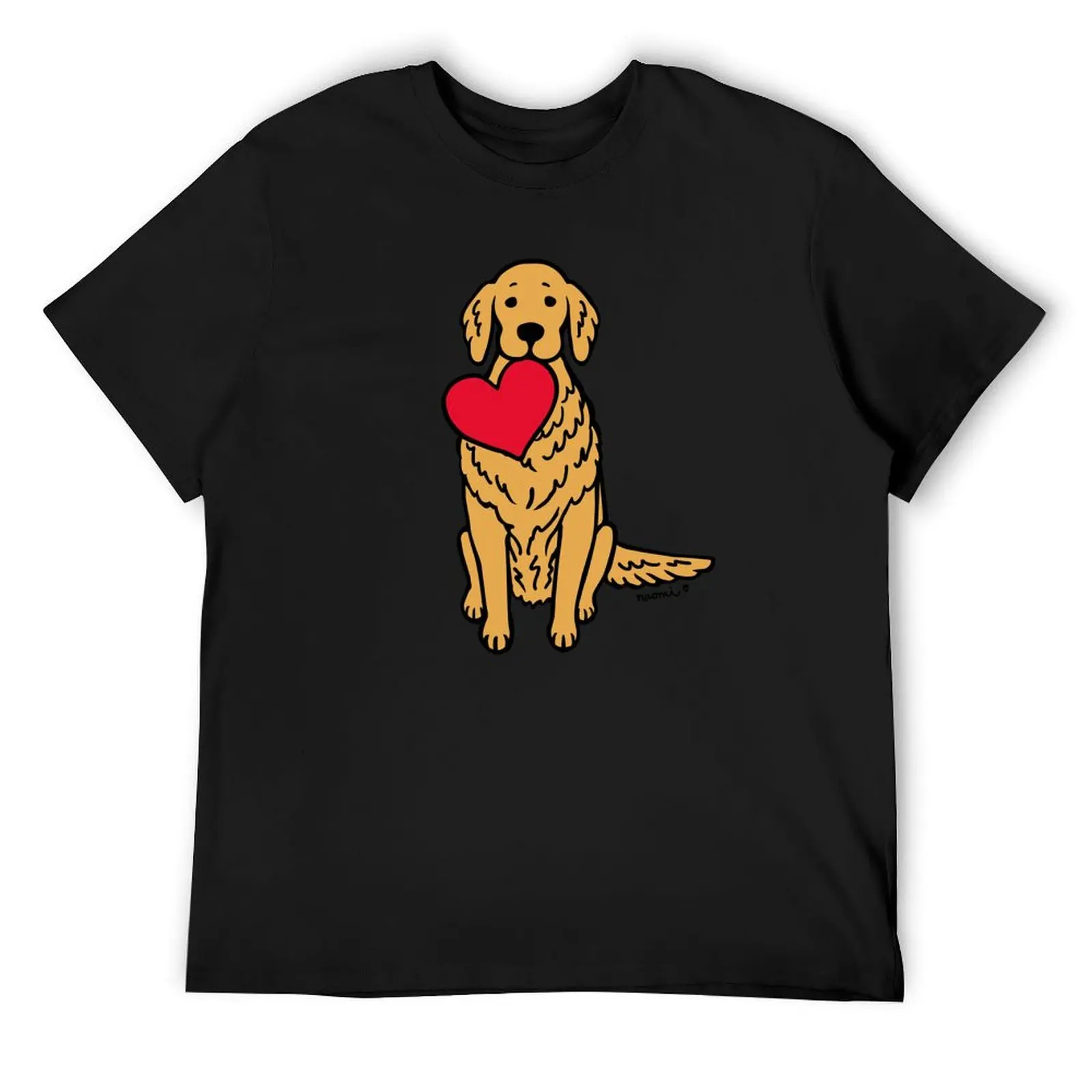 

Golden Retriever Red Heart T-Shirt for a boy Clothing rapper graphic tees mens t shirts top quality