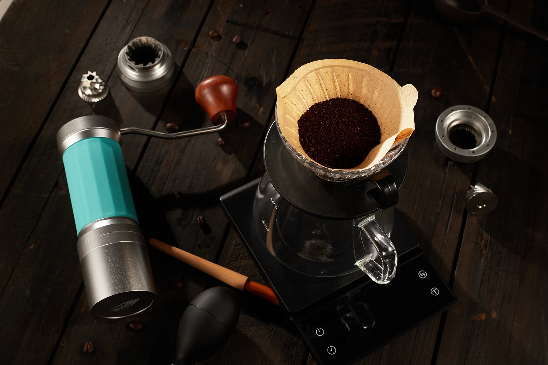 IKAPE Manual Coffee Grinder V1, Premium Hand Espresso Grinder with Conical Hexagonal Burr, Portable Grinder, Adjustable Degree