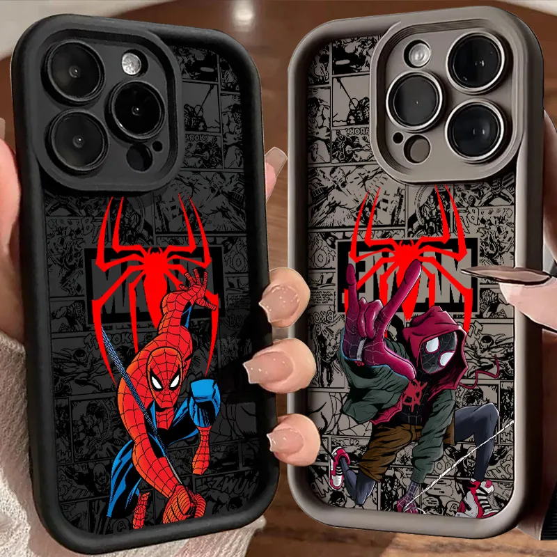 

Marvels Spiderman Miles Morales Gwen Soft Silicone Case For iPhone 17 11 15 16 13 Pro Max 14 Plus 12 16Pro 16E 17AIR Phone Cover