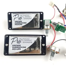 NEW Chrome Standard Pro Alnico Classic Electric Guitar Humbucker Pickups with Pro Wiring Harness silver Cover