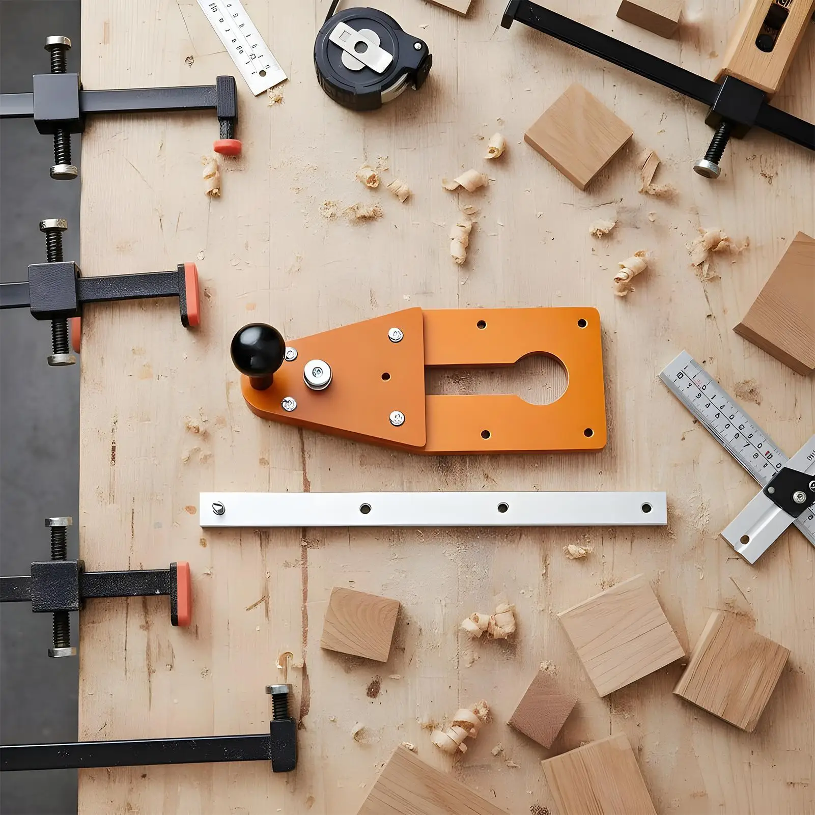 Maschera da taglio circolare Modello con manico a sfera ergonomico Strumento Gadget Cerchio Router Jig per falegnami Lavori al coperto all'aperto Casa