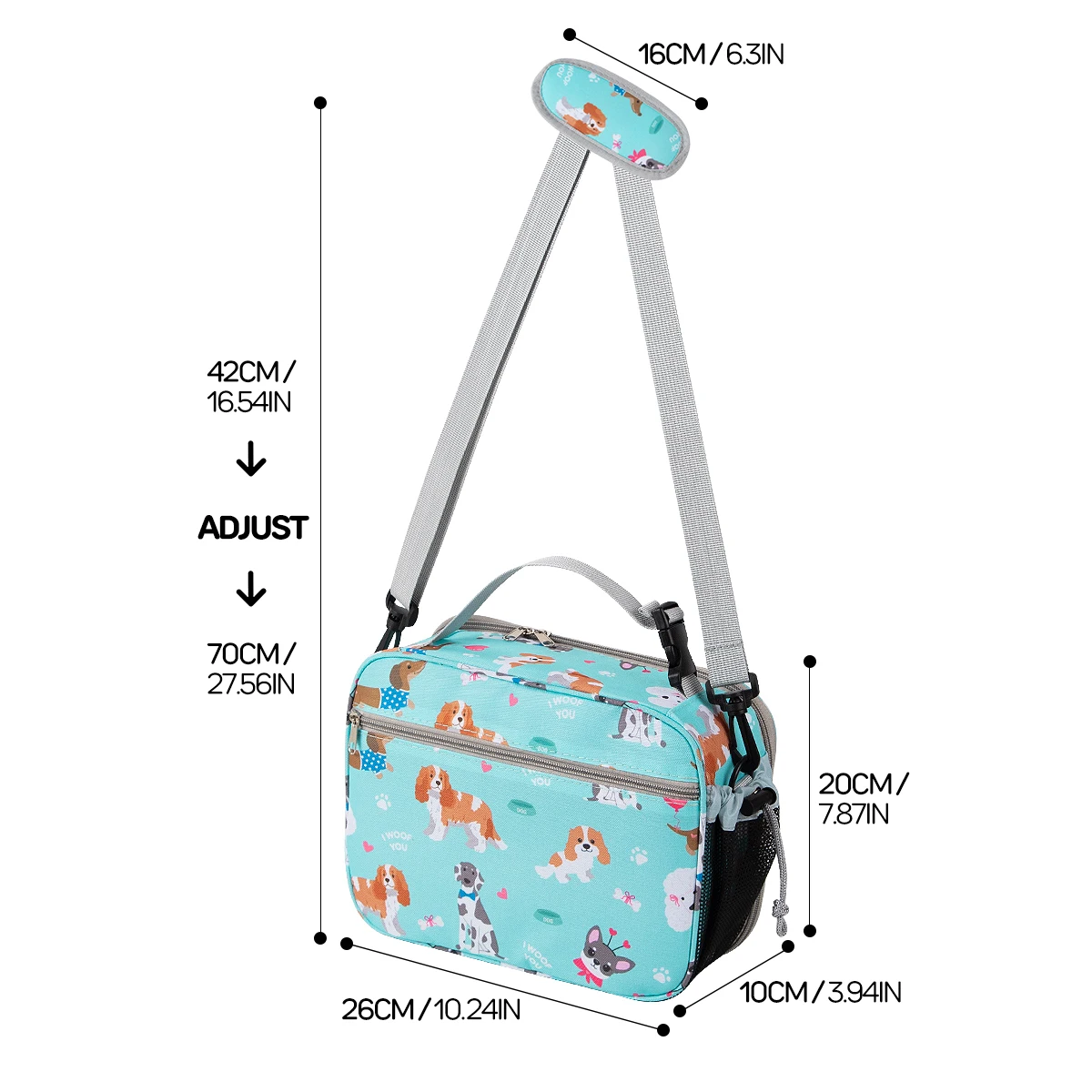 Isolierte Lunchtasche mit Cartoon-Motiv, niedliche, mit Blumenmuster bedruckte Lebensmittelhandtaschen, tragbare Thermo-Lunchtasche, Frischhaltebeutel, Tragetasche für Studenten – Detail 12