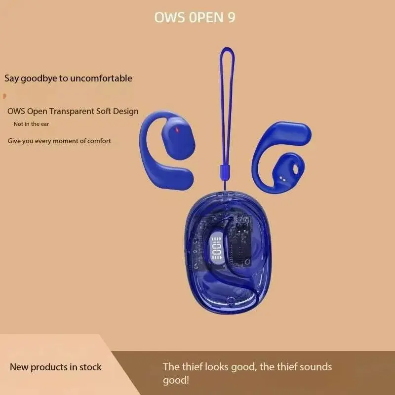 3D three-dimensional transparent silicone open in-ear high battery life wireless bluetooth sports call noise canceling headset