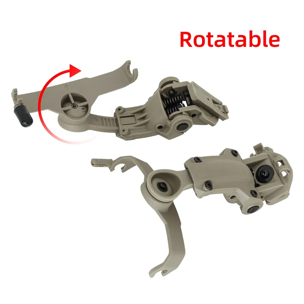 Casco táctico ARC rail adaptador suspensión soporte DE auriculares, adecuado para COMTAC II III auriculares DE tiro táctico