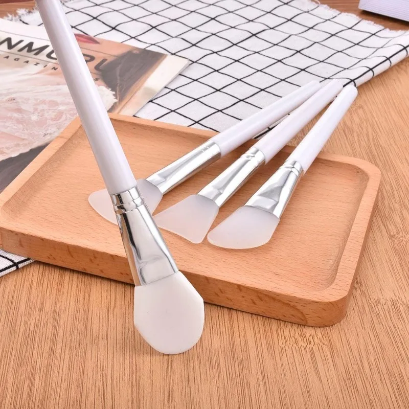 4 unids/set de cepillo de silicona para máscara Facial de maquillaje blanco, cepillos profesionales para crema de barro, herramienta cosmética de belleza para el cuidado de la piel DIY