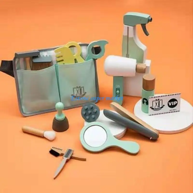 090B Molho cabelo para estojo com pente tesoura cabelo para casa boneca infantil