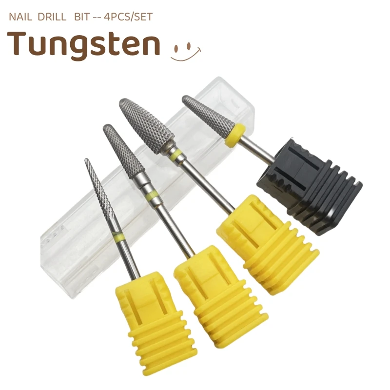 4 قطعة/المجموعة 5 In1 مدبب السلامة الأرجواني/الأصل كربيد مسمار لقمة ثقب قطع التدريبات التنغستن قاطعة المطحنة ل مانيكير إزالة هلام