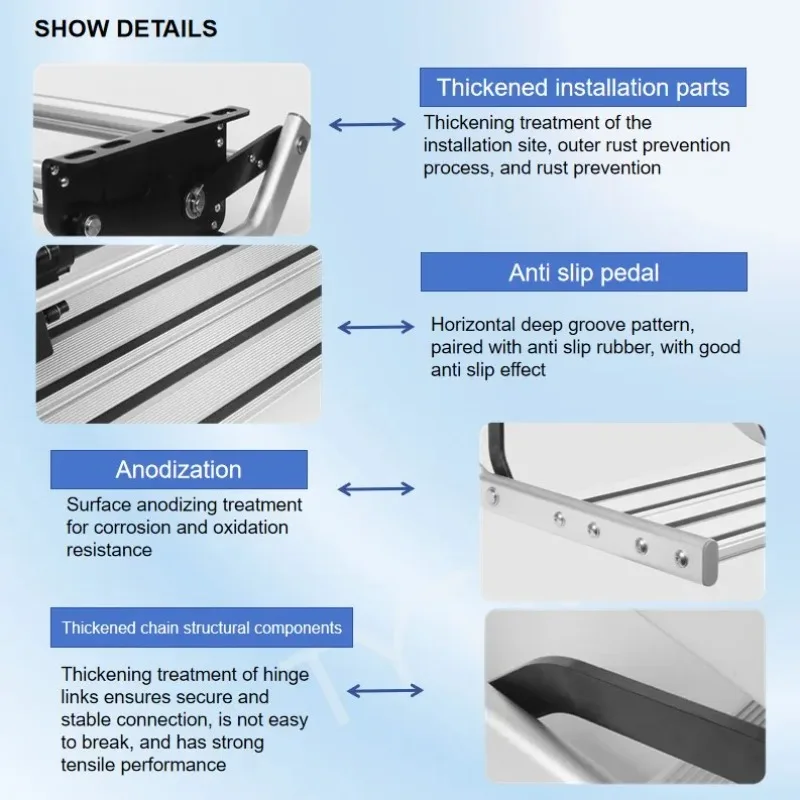 TYTXRV RV Double Electric Step Thickened Aluminum Alloy Steps With LED Light For Camper Caravan Truck Trailer