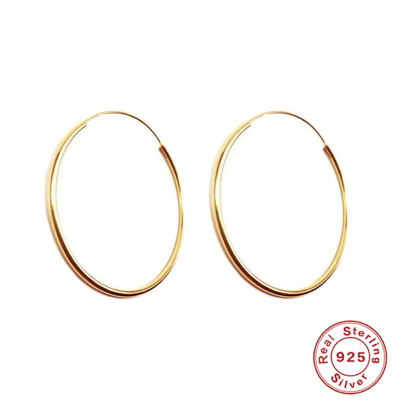 ROXI Minimalism Thin Round Hoop Earrings For Women 925 Sterling Silver Earrings Jewelry Big Hoop Pendientes Plata 925 Earring