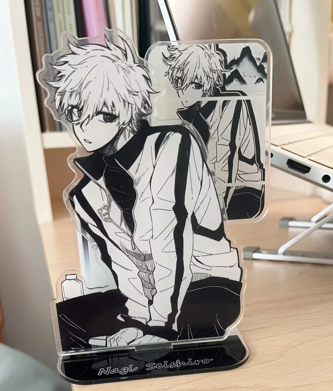 Panneau à double support «Seishiro», « Prison bleue», serrure bleue périphérique en acrylique, niveau d'apparence élevé, décoration de bureau faite maison