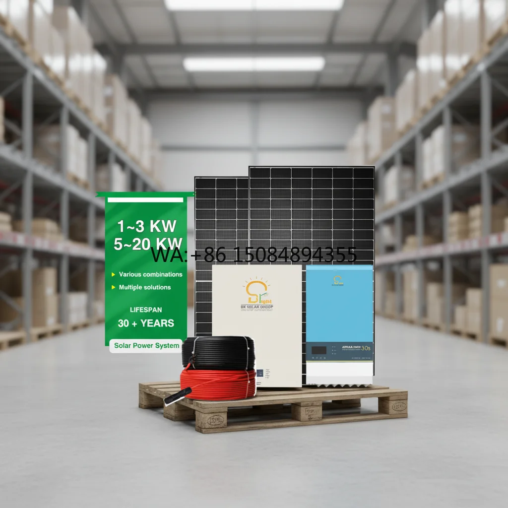 SOLAR 15KW Complete Off-Grid Solar Kit with PWM Controller & Lithium Battery for Home Backup