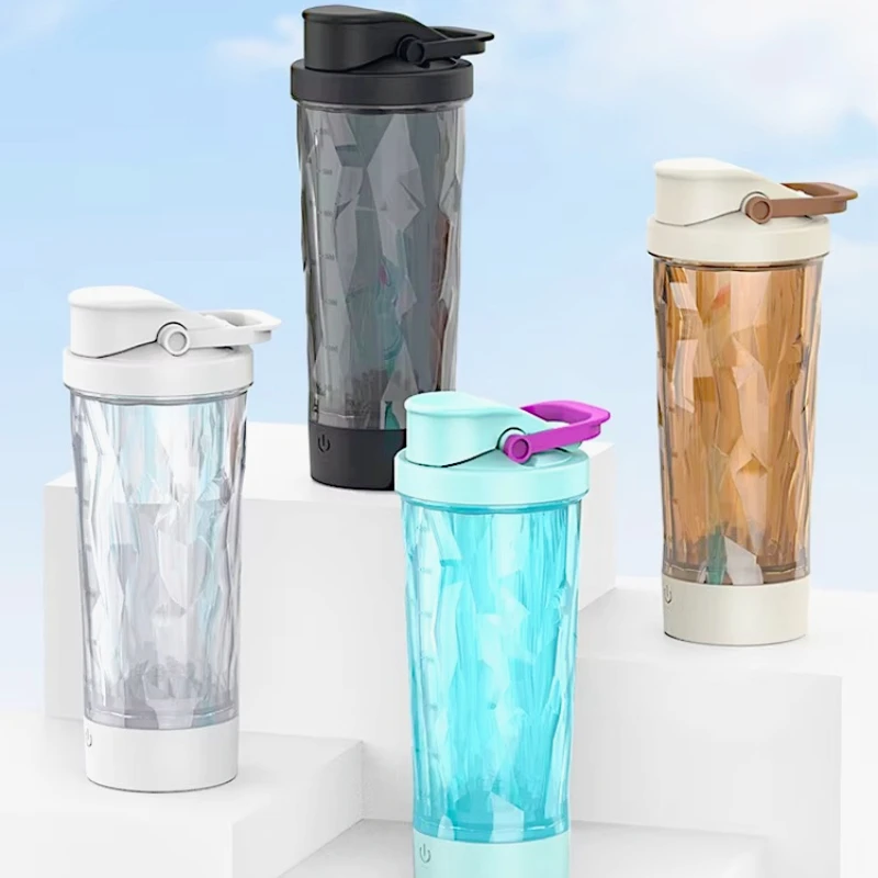 600ml Portable Electric Protein Shaker Bottle Rechargeable Mixer Leak‑Proof BPA Free Sports Water Bottle for Gym Fitness Workout