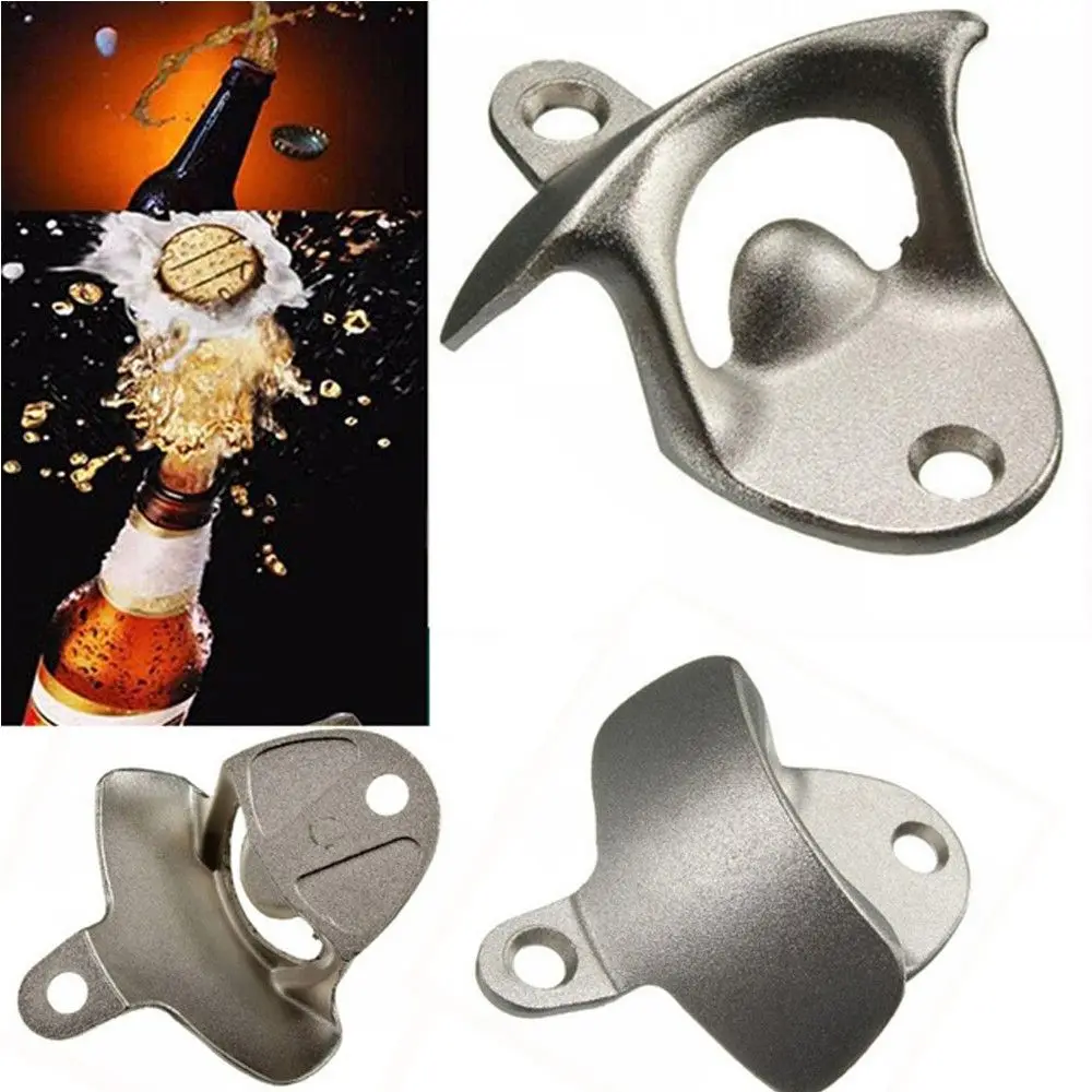 الفولاذ المقاوم للصدأ بدون مسامير بار نادي لوازم بار البيرة الصودا غطاء أدوات فتاحة الزجاجات الحائط فتاحة فتاحة النبيذ الثابتة